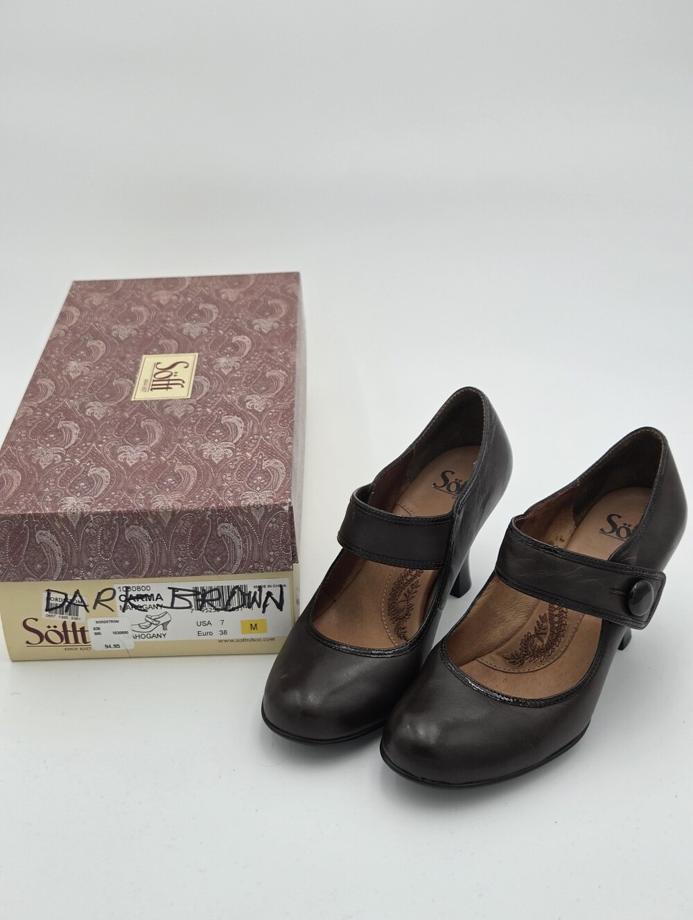 Sofft Mahogany Carma Mary Jane Heels - Size 7